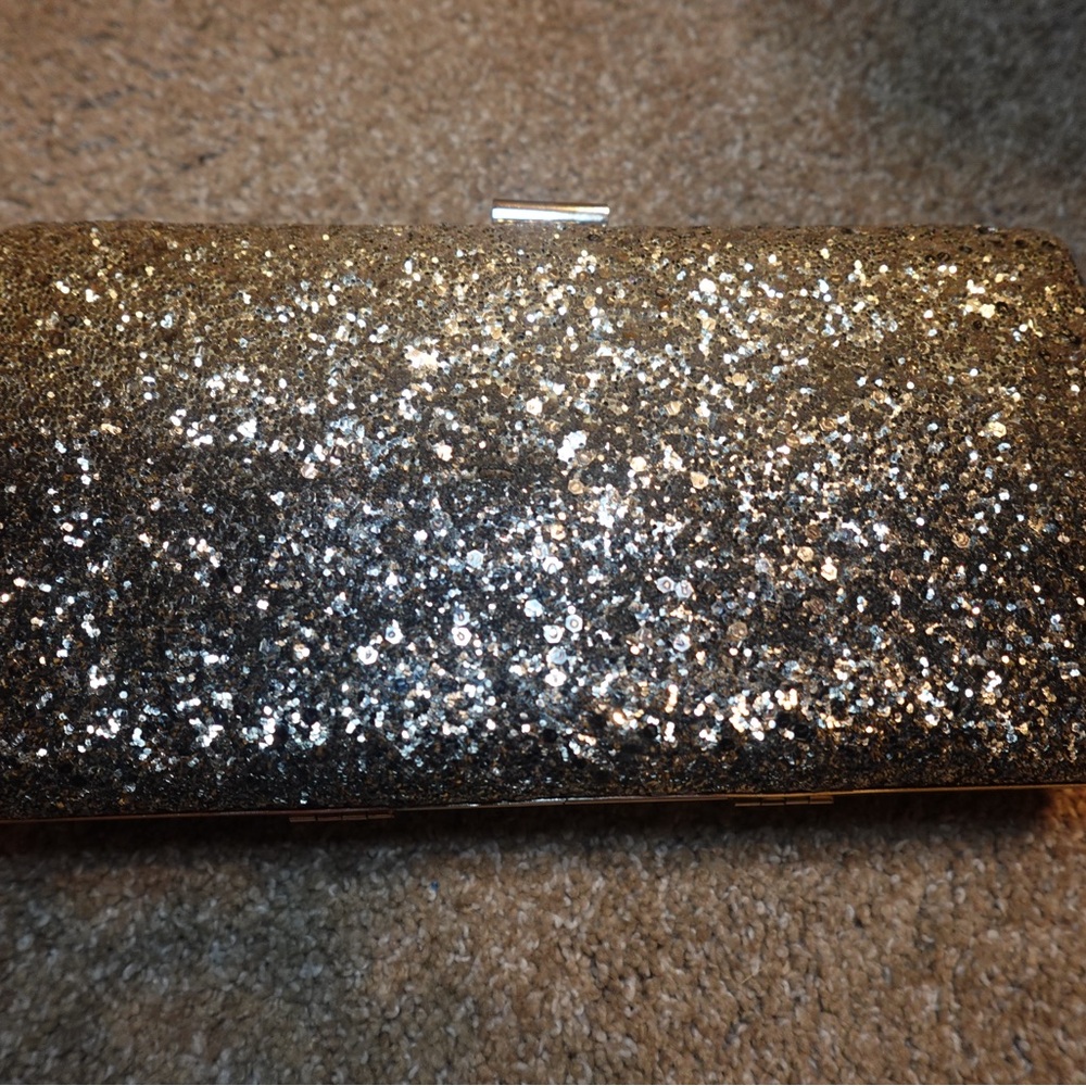Elegant Silver‎ Glitter Clutch